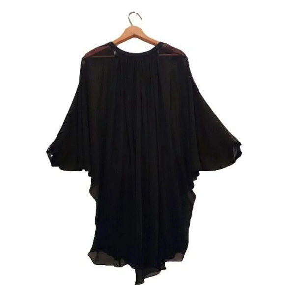 New Diane Von Furstenberg Fleurette Oversized Mini Dress Sz 0 Black Silk… - Picture 6 of 13